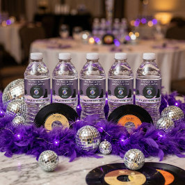 Rótulo Para Garrafa D'água Casamento de Disco Personalizável