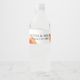 Rótulo Para Garrafa D'água Casamento de Pintor de Aquarela de Flor Poppy