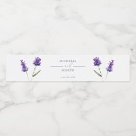 Rótulo Para Garrafa D'água Casamento Elegante De Aquarela Da Blisa De lavanda