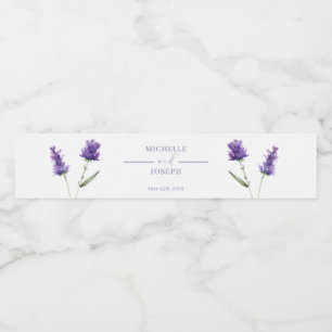 Rótulo Para Garrafa D'água Casamento Elegante De Aquarela Da Blisa De lavanda