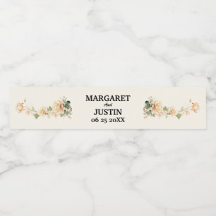 Rótulo Para Garrafa D'água Casamento vintage Lotus Flower