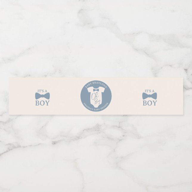 Rótulo Para Garrafa D'água Chá de fraldas de empilhamento Arco Azul (Rótulo Único)