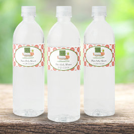 Rótulo Para Garrafa D'água Chá de fraldas Kawaii: Tema do Roll de Sushi e Sal