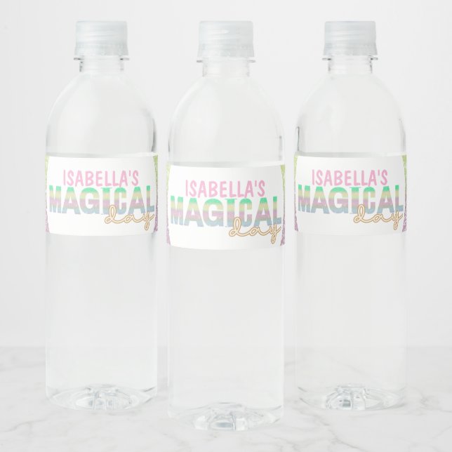 Rótulo Para Garrafa D'água Coringel arco-íris unicórnio mágico  (Garrafas)