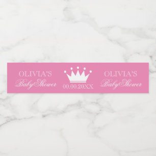 Rótulo Para Garrafa D'água Costume chique do chá de fraldas das meninas da