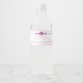 Rótulo Para Garrafa D'água Doce Floral Rosa 16