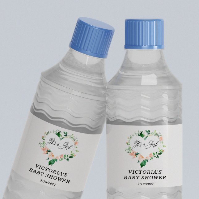 Rótulo Para Garrafa D'água É um Chá de fraldas Rosa Esmagado (Criador carregado)