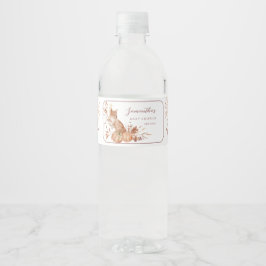 Rótulo Para Garrafa D'água Elegant Autumn Terracotta Baby Fox Pumpkin