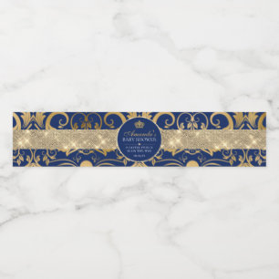 Rótulo Para Garrafa D'água Elegante Chá de fraldas Príncipe Real