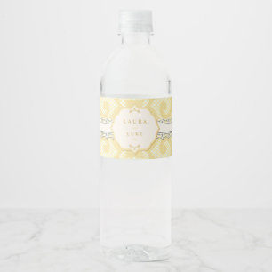 Rótulo Para Garrafa D'água Elegante Dourado