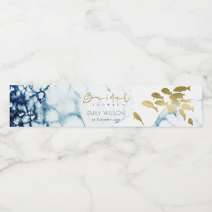 Rótulo Para Garrafa D'água ELEGANTE Dourado MARINHO PEIXE BANHO DE NOIVA SUBM