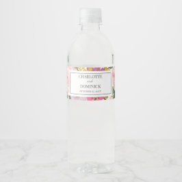 Rótulo Para Garrafa D'água Favor do Casamento da primavera Floral do Jardim F