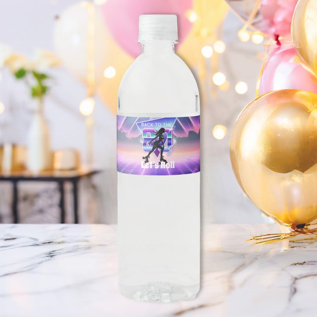 Rótulo Para Garrafa D'água Festa de aniversário do cilindro Vaporwave (Criador carregado)