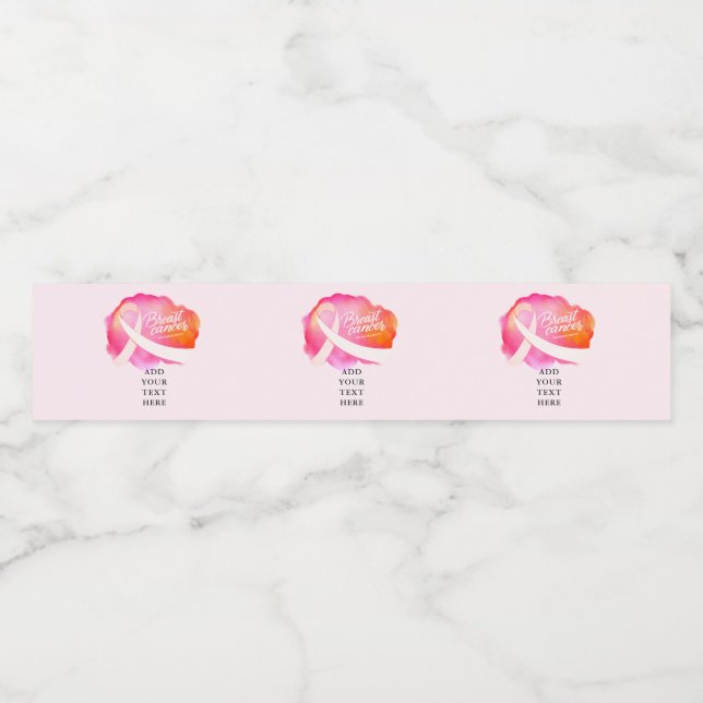 Rótulo Para Garrafa D'água Fundraiser de sensibilização para o Cancer, de fit (Rótulo Único)