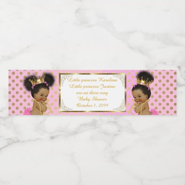 Rótulo Para Garrafa D'água Garota gêmea do rótulo da garrafa d'água, africana (Rótulo Único)