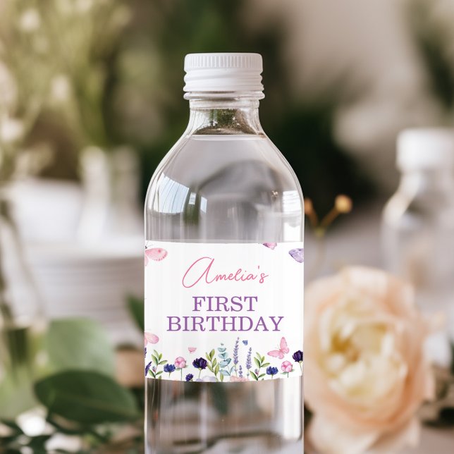 Rótulo Para Garrafa D'água Garrafa de Festa de aniversário de Jardim de Borbo (Criador carregado)