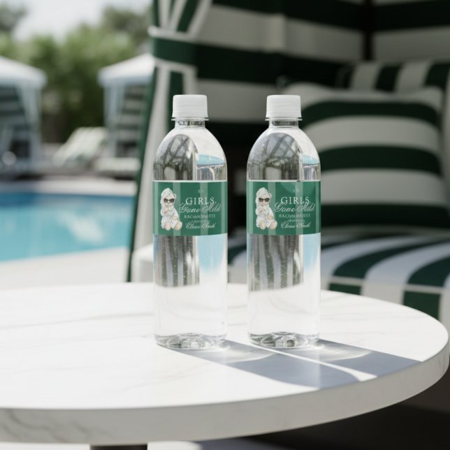 Rótulo Para Garrafa D'água Girls Gone Mild Spa Bear Bachelorette (Not every bachelorette party needs to be wild—and that’s exactly the vibe of Girls Gone Mild!)