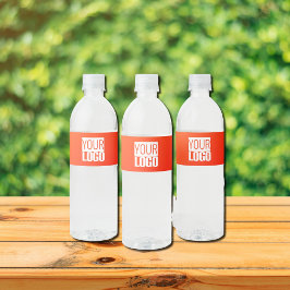 Rótulo Para Garrafa D'água gradiente laranja adicionar logotipo