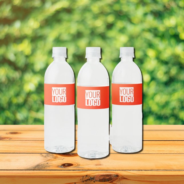 Rótulo Para Garrafa D'água gradiente laranja adicionar logotipo (Criador carregado)