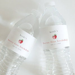 Rótulo Para Garrafa D'água HEIDI Cute Strawberry Girl Berry Primeiro Aniversá