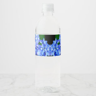 Rótulo Para Garrafa D'água Hydrangeas de Tanzanite