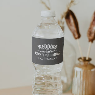 Rótulo Para Garrafa D'água Kit de sobrevivência do casamento