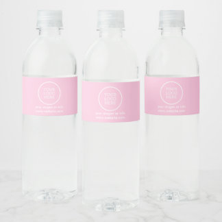 Rótulo Para Garrafa D'água Mínimo simples Logotipo da empresa rosa