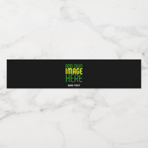 RÓTULO PARA GARRAFA D'ÁGUA MODELO DE TEXTO DE IMAGEM PRETA SIMPLES EDITÁVEL M