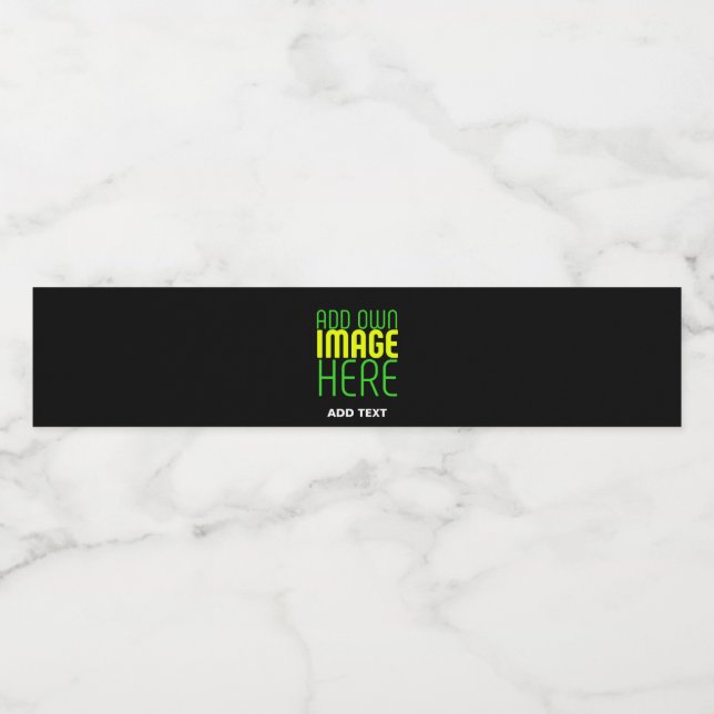 RÓTULO PARA GARRAFA D'ÁGUA MODELO DE TEXTO DE IMAGEM PRETA SIMPLES EDITÁVEL M (Rótulo Único)