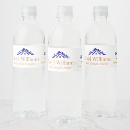 Rótulo Para Garrafa D'água Modern Real Estate white and gold custom logo 