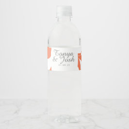 Rótulo Para Garrafa D'água Padrão Silo Rosa Coral