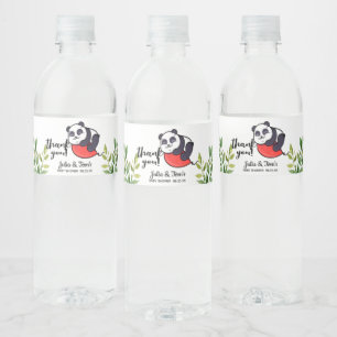 Rótulo Para Garrafa D'água Panda Bonita Obrigado Chá de fraldas