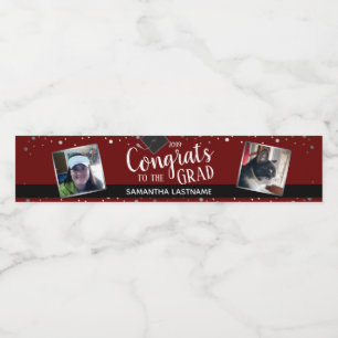 Rótulo Para Garrafa D'água Parabéns pelo Formando Elegante Silver Photo