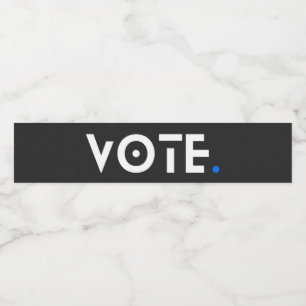 Rótulo Para Garrafa D'água Período de Votação Azul