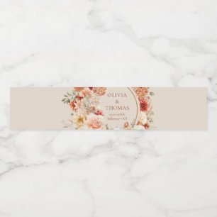 Rótulo Para Garrafa D'água Placa de água moderna terracotta burgundy