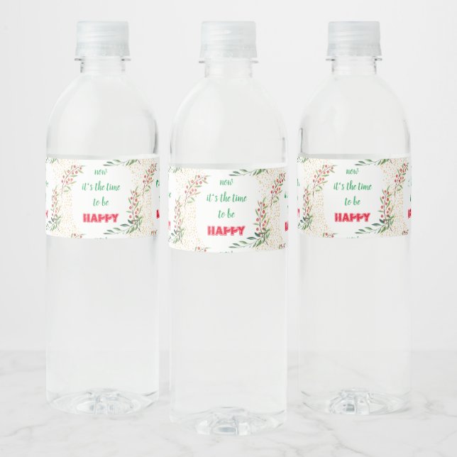 Rótulo Para Garrafa D'água Presente de Festa de Natal Feliz Design (Garrafas)