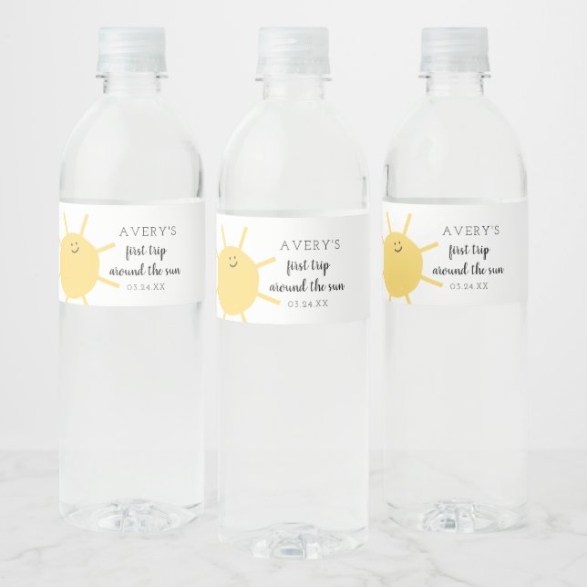 Rótulo Para Garrafa D'água Primeira Viagem Em Torno Do primeiro aniversario S (Garrafas)