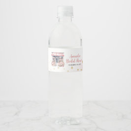 Rótulo Para Garrafa D'água Rosa Esbranquiçada Ela está fora do Chá de panela