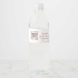 Rótulo Para Garrafa D'água Rosa Esbranquiçada Ela está fora do Chá de panela