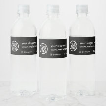 Rótulo de Garrafa de Água com Logotipo de Negócios