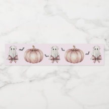 Rótulo de Garrafa de Fantasma de Halloween Pink Co