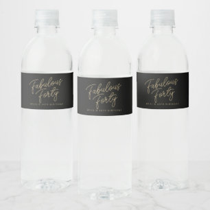 Rótulo Para Garrafa D'água Simples Moderno Fabuloso Quarenta Personalizados A