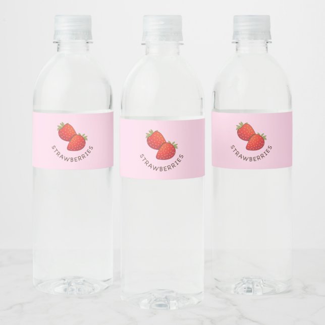 Rótulo Para Garrafa D'água Suco de morango (Garrafas)