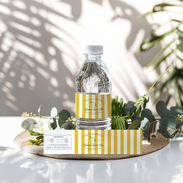 Rótulo Para Garrafa D'água Summer Cocktail Club | Bachelorette (Criador carregado)