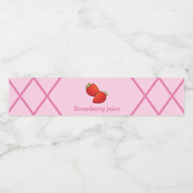 Rótulo Para Garrafa D'água Sumo de morango (Rótulo Único)