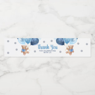 Rótulo Para Garrafa D'água Teddy Bear Obrigado Chá de fraldas