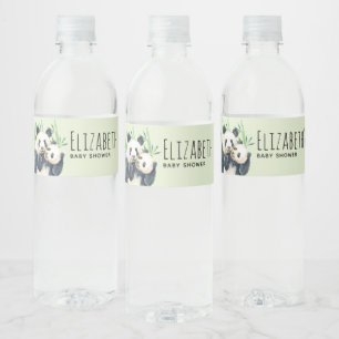 Rótulo Para Garrafa D'água Ursos de Panda Cachorro Chá de fraldas de Aquarela