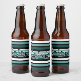 Rótulo Para Garrafa De Cerveja 1985 - Teal de distribuição retrô