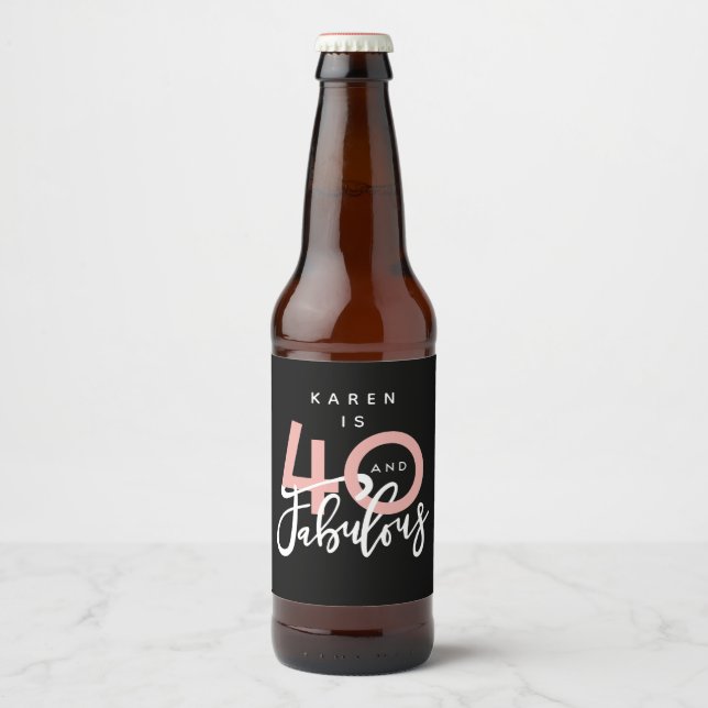 Rótulo Para Garrafa De Cerveja 40 e fabuloso (Frente)