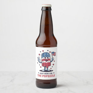 Rótulo Para Garrafa De Cerveja 4 De Julho Só Estou Aqui Pelo Picolé Patriótico